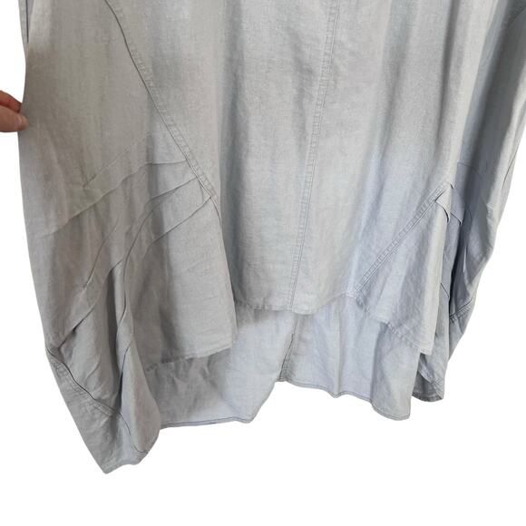 Cynthia Rowley Light Blue Linen Blend Sleeveless Cowl Neck Hi-Low Dress Size 3X - Picture 7 of 10